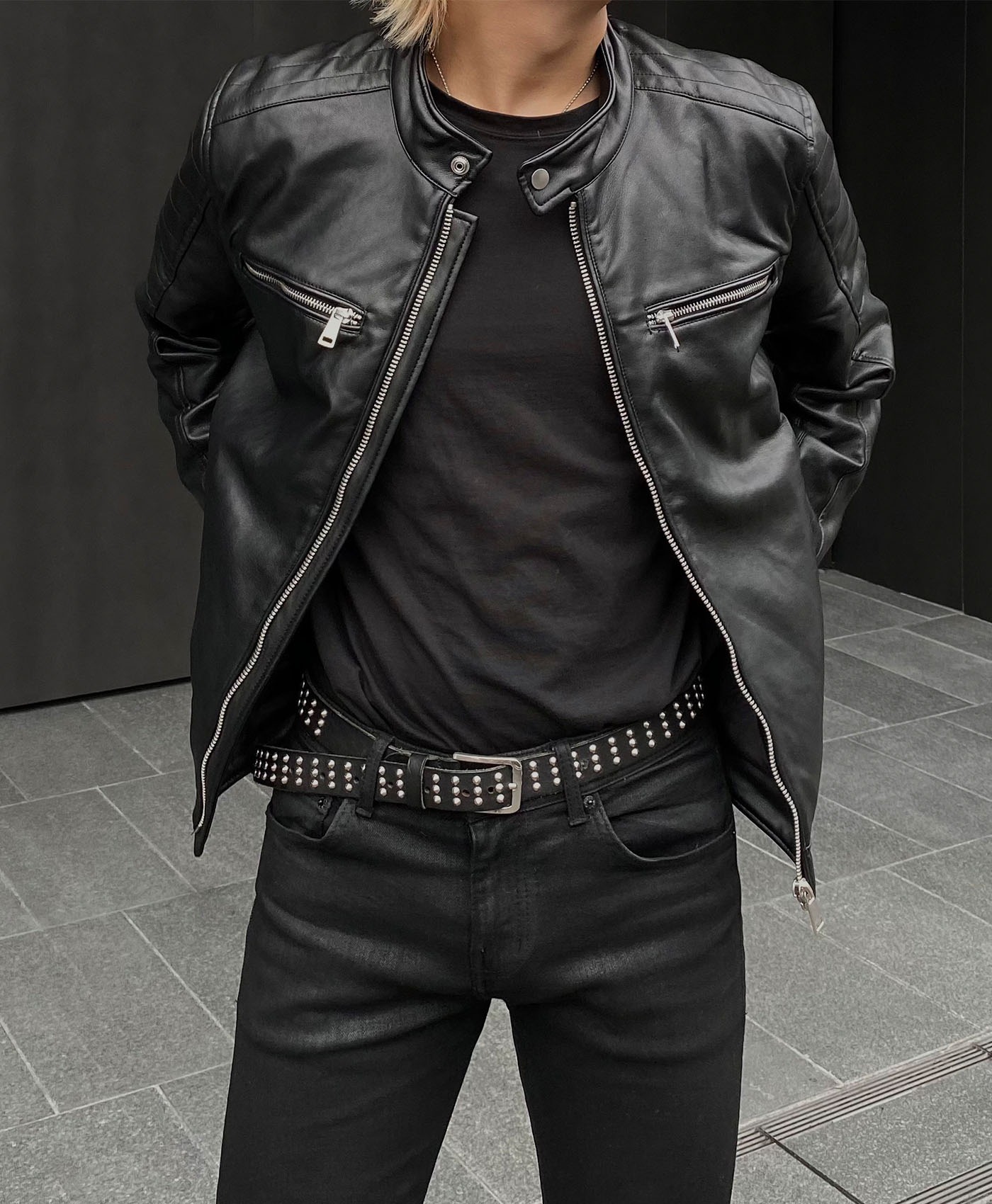 Hard Embo Leather Jacket