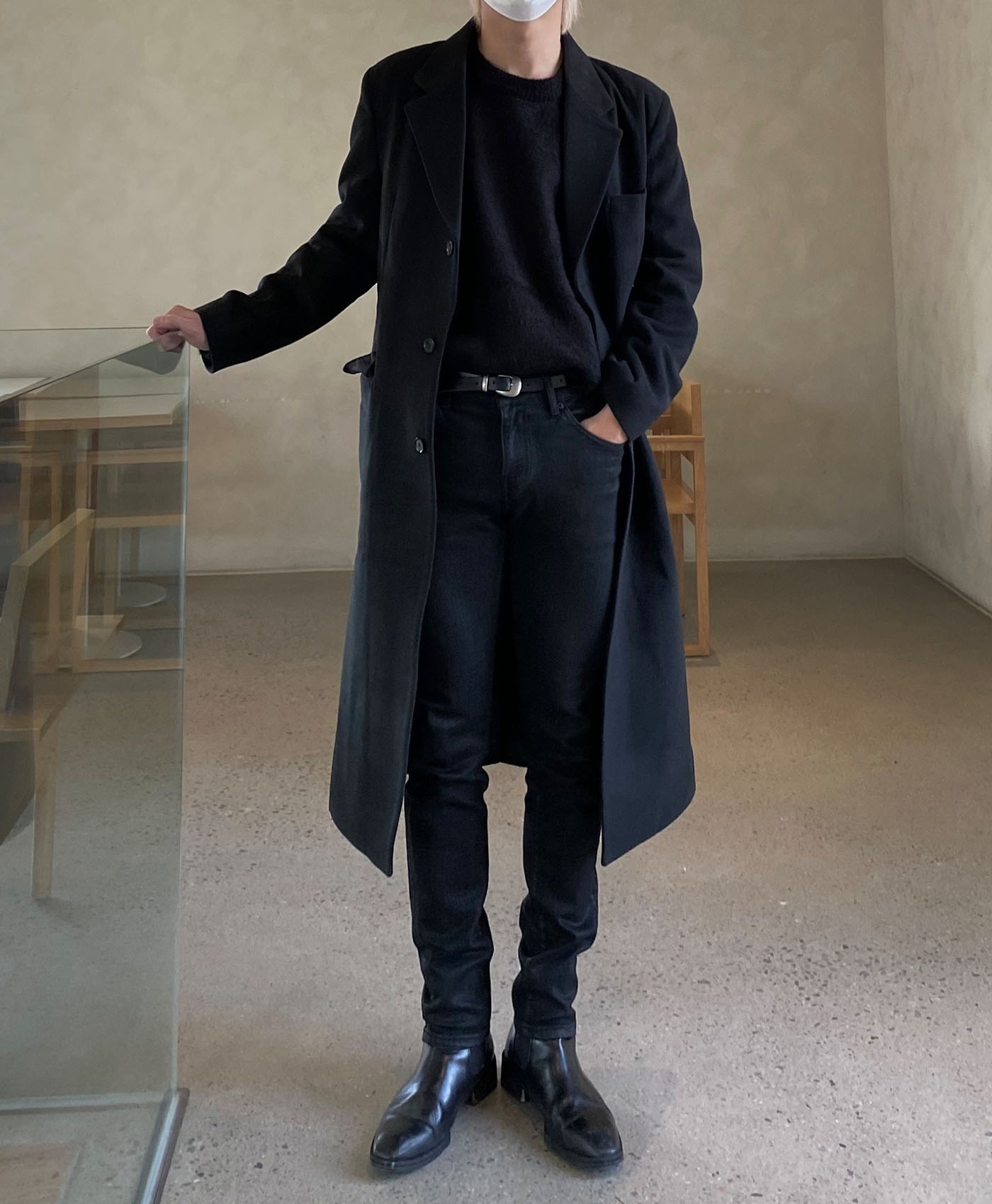 Standard Single Wool Coat (black)